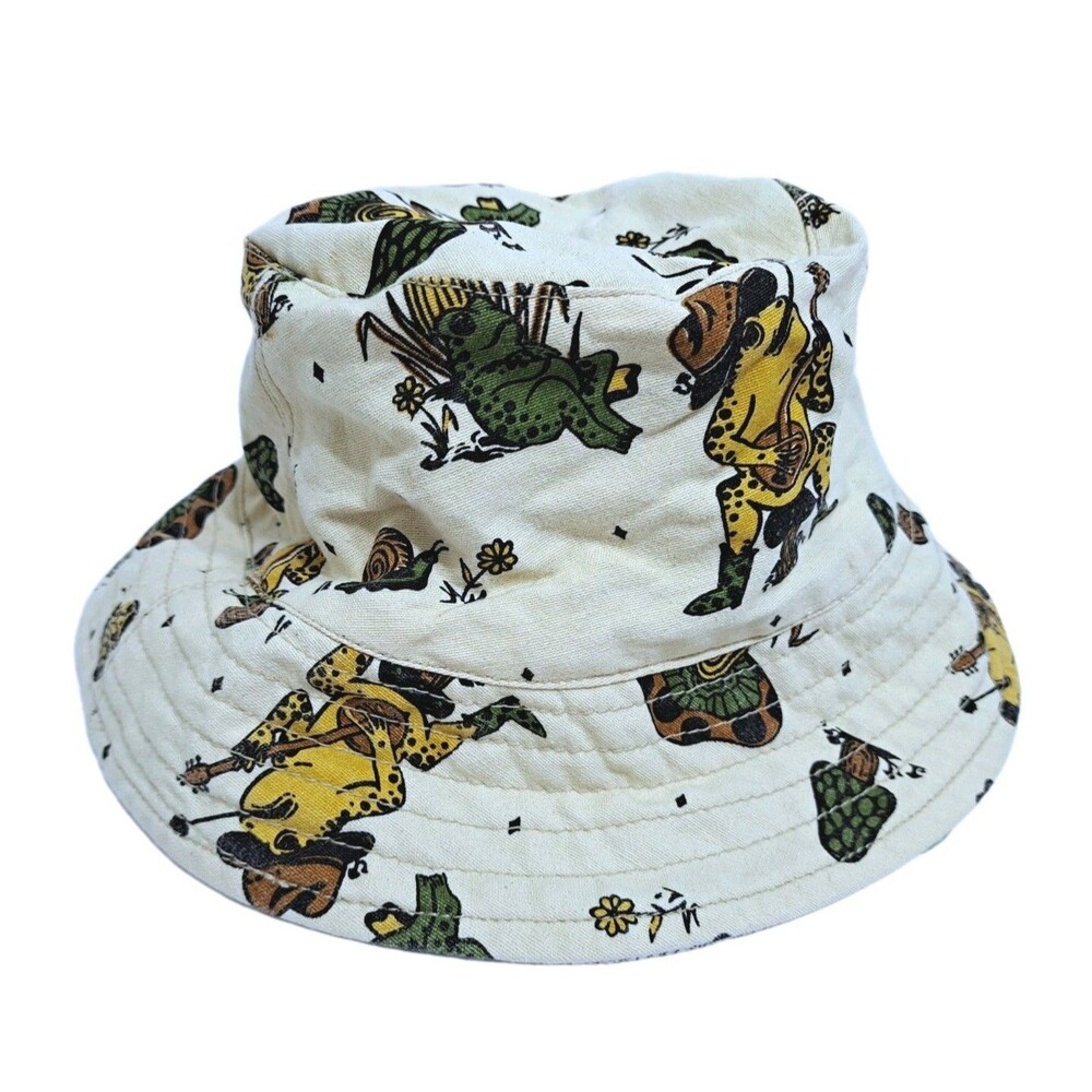 Frog Mushroom Guitar Music Whimsical Bucket Hat Sun Boonie Reversible